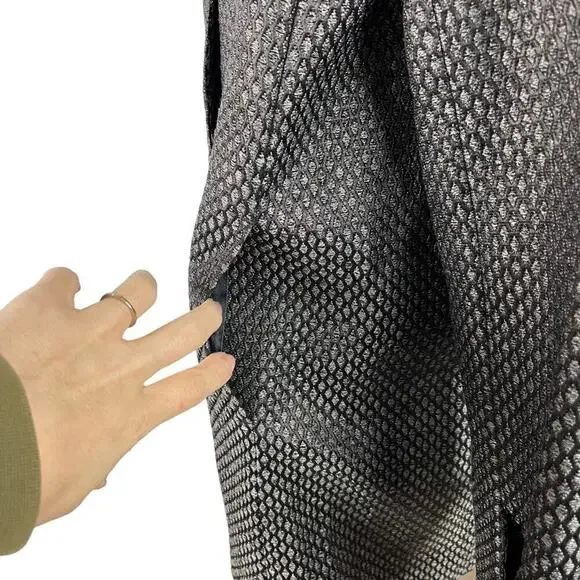 J. Crew Collection Stormy Tweed Lille Silk Overcoat Jacket Gunmetal Gray Size 10 - Picture 6 of 15